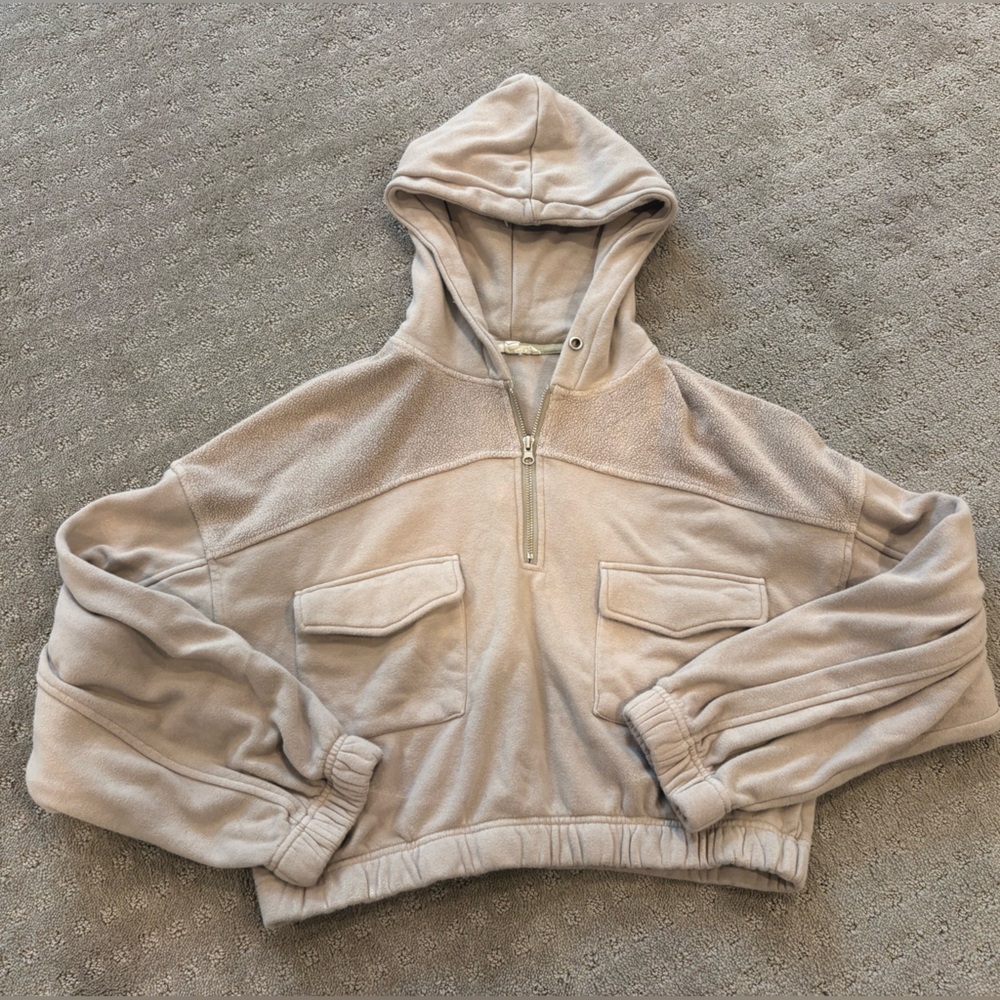 Grade and gather crop hoodie